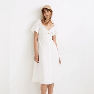 Madewell Eyelet Tie-Front Midi Dress